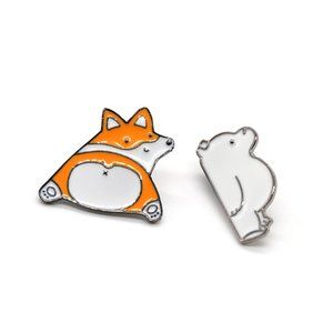 Cute Corgi Dogs and Polar Bear Brooches